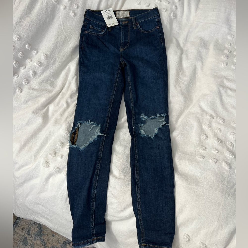 Free People High Rise Busted Skinny Jean